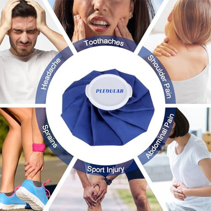 Ice Bag for Injuries, Reusable Ice Packs for Injuries, Hot & Cold Therapy and Pain Relief with Elastic Breathable Support Wrap, No-Leak Elastic Breathable Ice Bags, 4-Pack, 3 Sizes (6"/9"/11") - size: 6, 9, 11 Inch Set with Wrap