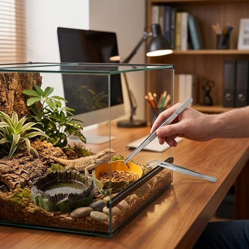 Reptile Water Dish and Reptile Water Bowl, 4 Pcs Reptile Food Dish for Bearded Dragon Water Bowl and Hermit Crab Water Bowl, Durable Reptile Feeding Dishes with Non-Slip Base for Various Pet Habitats