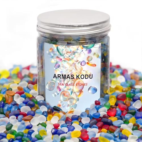 Sea Glass Pebbles 6–9mm – Frosted Irregular Tumbled Glass for Vase Fillers, Aquarium Gravel & Resin Art | Decorative Frosted Stones for DIY Crafts