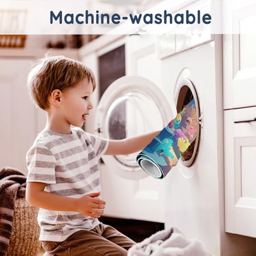 LNOND Bath Mat for Tub for Kids, Ocean Bathtub mat Non Slip,Blue Whales Bath Mats for Bathroom Non Slip with Drain Holes and Suction Cups,Machine Washable (40 X 16 Inch) - color: Blue Whales