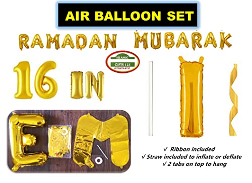Ramadan Balloons Ramadan decorations Ramadan wall decoration Happy Ramadan gifts Muslim holiday decoration Wholesale Islamic Gifts 123 (Ramadan Gold set) - style: Ramadan Gold set