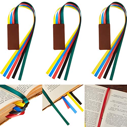 Outus Bible Ribbon Bookmarks Leather Tag,Simple,Black - color: Yellow,blue,red,green, style: Classic