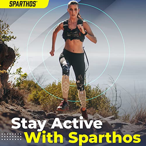 Sparthos Calf Compression Sleeves, Shin Splint Relief Men, Women - Beige-M | Leg Compression Sleeves (1 Pair), Varicose Veins, Pain & Cramp Recovery, Air Travel, Nurses, Maternity, Running, Soccer - color: Desert Beige