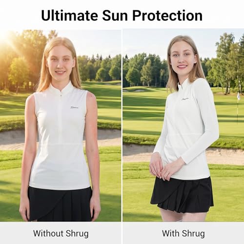 Women's Golf Cooling Shawl Outdoor Sun Protection Arm Sleeves - color: White, size: Small-Medium