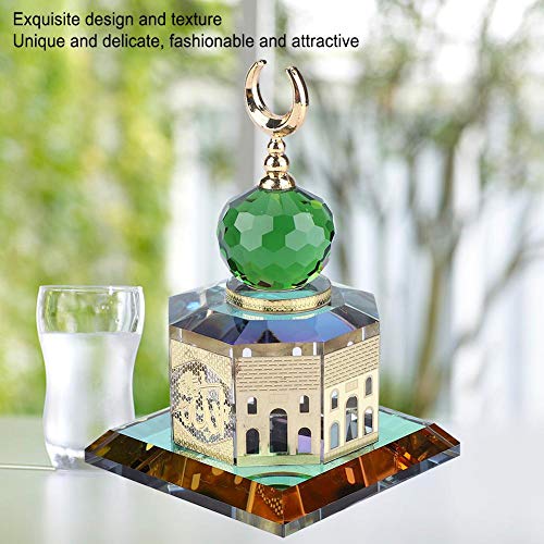 Muslim Crystal Gilded Al-Aqsa Mosque Miniature Model Crystal Mosque Model Islamic Table Decor Islamic Architecture Handicraft Souvenir Desktop Decor Islamic Building Gift