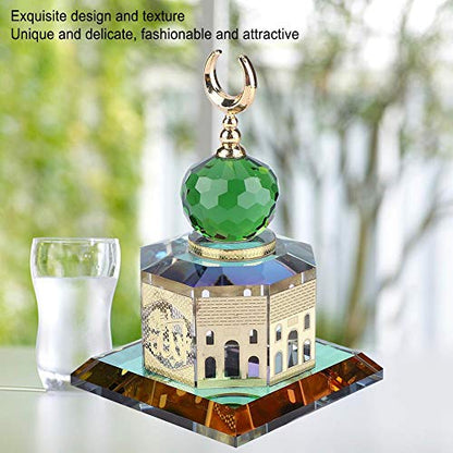 Muslim Crystal Gilded Al-Aqsa Mosque Miniature Model Crystal Mosque Model Islamic Table Decor Islamic Architecture Handicraft Souvenir Desktop Decor Islamic Building Gift