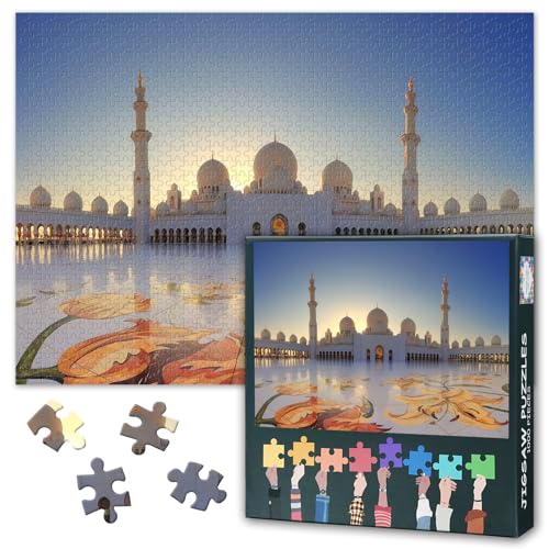Grand Mosque in Abu Dhabi Jigsaw Puzzles for Adults 1000 Pieces - color: Artwork-05
