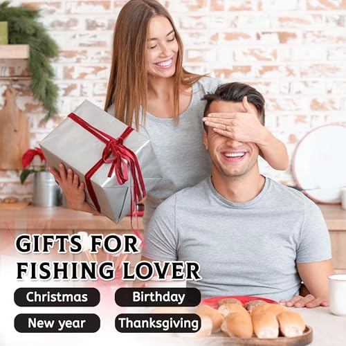 Fish Gifts for Dad, 40oz Tumbler with Handle and Straw, Fishing Gifts for Men, Birthday Gifts for Fisherman, Party Supplies, Fishing Coffee Mug, Stainless Steel Cup - color: Fish-BM