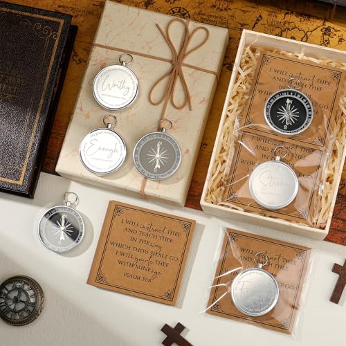Kingdder 36 Sets Christian Compass Bulk Religious Gifts - color: Sliver