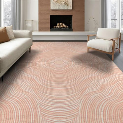 8'x10' Washable Modern Geometric Large Rug, Beige Non-Shedding Pet Friendly Carpet Foldable Easy Care Mat for King Size Bedroom, Master Suite, Under Bed | Ref:1908935 - color: Beige/Pattern 28, size: 8' x 10' (Rectangular)
