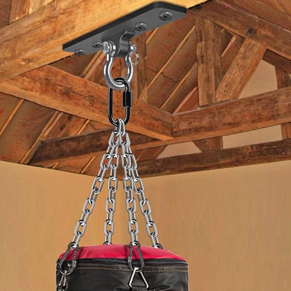 Kipika Heavy Bag Hanger Wall Mount Punching, Rotatable Heavy Duty Boxing Bag Bracket for Home Gym Indoor, Adjustable Length for Kickboxing Bag, Muay Thai Bag,Speed Bag - color: D-Black