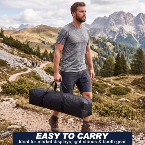 3 Pcs Tripod Carrying Case Bag Water Resistant Durable Lightweight Multifunctional Tripod Carrying Case with Heavy Duty Suit for Tent, Fishing Pole, Lights, Cameras(Black,39 x 8 x 8 in) - size: 39 x 8 x 8 in