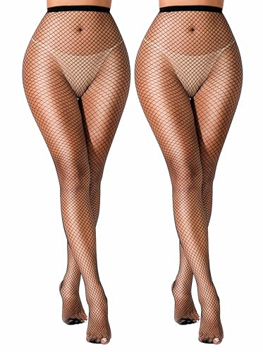 VOAKOW Fishnet Stockings Womens High Waist Fishnet Tights Mesh Stockings For Women - color: Regular Black S Mesh 2