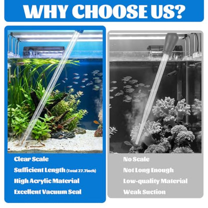 Aquarium Cleanings Dropper, Turkey Baster, Extra Long Blue Siphon for Fish Tank Aquariums Gravel Cleaner, Fishs Tanks Cleaning Tools for Fish Tank Cleaning, Waste Remover for Aquarium