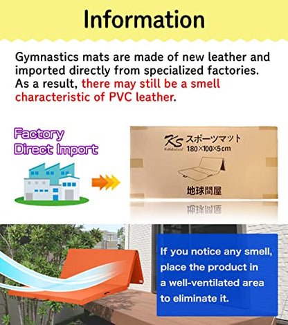 KaRaDaStyle Gymnastics Mat Folding Stretch Mats 71"x39"x2" Exercise Muscle Training Children Play Horizontal Bar Mat Yoga Sports Soundproof Home Use - color: Beige/4-fold