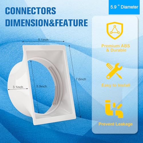 Portable Air Conditioner Hose Kit 5.9" Dia 59" Length Universal AC Hose with Adapter Flexible Exhaust Hose and AC Unit Tube Connector for Portable Air Conditioner Vent AA03 - size: Dia 5.9" Exhaust Hose L 59"&Coupler AA03