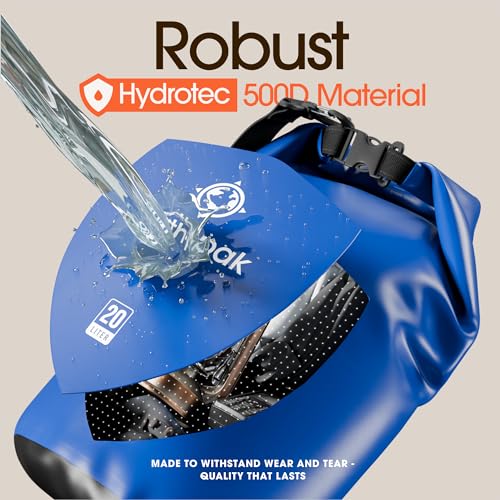 Earth Pak Waterproof Dry Bag - Roll Top Waterproof Backpack Sack Keeps Gear Dry for Kayak with Waterproof Phone Case - color: Blue, size: 10L
