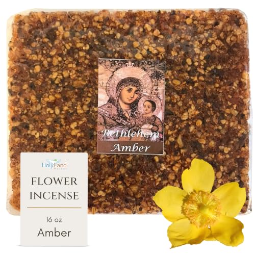 Holy Land Market Jerusalem Crushed & Sealed Amber Flower Incense | Natural Frankincense | Church Incense 16 oz | Orthodox Incense | Biblical Incense | Resin Incense | Holy Land Sacred Blend - size: 16 Ounces