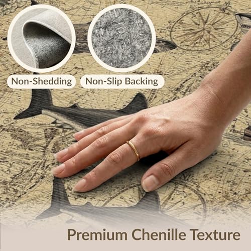4'x6' Washable Antique Octopus Accent Rug, Beige Non-Shedding Small Carpet Pet Friendly & Non-Slip for Playroom, Bedroom, Reading Nook | Ref:2068056 - color: Beige/Pattern 21, size: 4' x 6' (Rectangular)