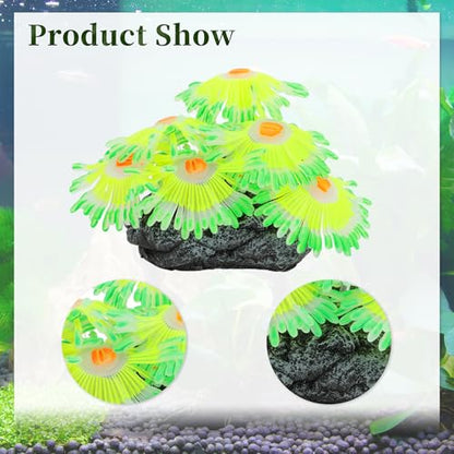 Fluorescent Aquarium Coral, Vibrant Glowing Effect, Fish Tank Decorations, Artificial Aquarium Accessories, Green
