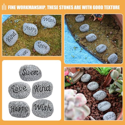 Yardwe 10pcs Resin Mini Decorative Pebbles Garden Rocks for Aquarium Landscape Stones Outdoor Plant Pot Gravel Fish Tank Accessories