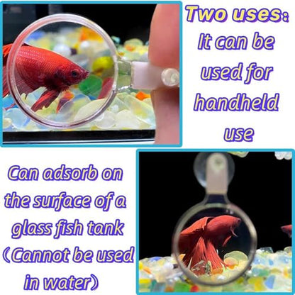 Aquarium Magnifier Suction Cup Plant Observation Aquarium Magnifier | Magnifying Glass With Suction Cup For Plant Observation, Viewing Coral, Taking Pictures, Fish Tank Accessories