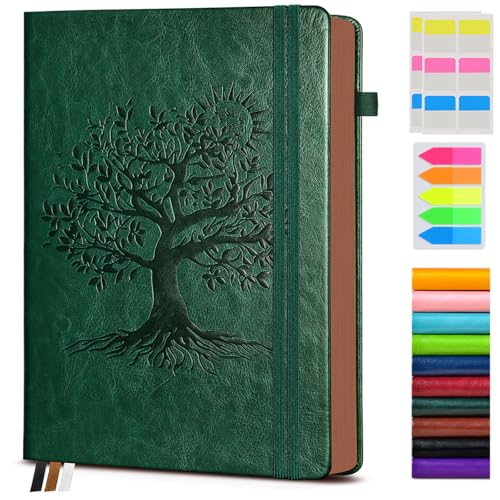 Vintage Leather Journal with 300 Numbered Pages,A4 Lined Journal for Men Women,Daily Journals for Writing,College Ruled Notebook for Work,School,Note taking,Travel Diary,Large (8.5" X 11.3") - color: Green, size: A4 (8.5in X 11.3in)