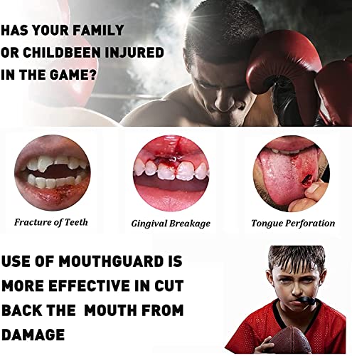 3 Pack Kids Youth Mouth Guard Football Sports Braces Mouthguards for Mouthpiece Boys Teeth for MMA Boxing Rugby Kickboxing Taekwondo Softball Lacrosse to Braces EVA (Black) - color: Black