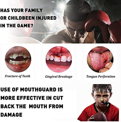 3 Pack Kids Youth Mouth Guard Football Sports Braces Mouthguards for Mouthpiece Boys Teeth for MMA Boxing Rugby Kickboxing Taekwondo Softball Lacrosse to Braces EVA (Black) - color: Black
