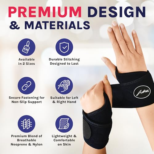 Doctor Developed Wrist Brace - Wrist wrap for Carpal Tunnel Arthritis,Tendonitis, Hand Support - Ideal for Fitness, Weightlifting - Handbook included (Black (Small- 1 Pack) - style: Wrist Brace (Small- 1 Pack)