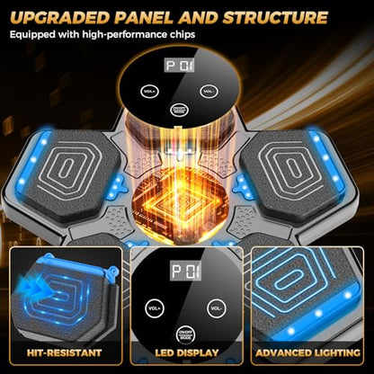 LOLBOX 2026 Music Boxing Machine for Adults and Kids, Smart Bluetooth Boxing Training Equipment with Gloves Wall Mounted, Workout Punching Machine for Home,Office and Gym - color: Ashy
