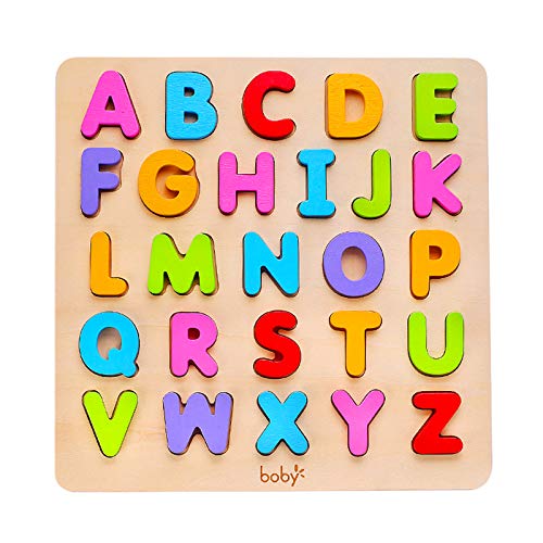 Wooden Preschool Alphabet Puzzle Game Montessori Toy for Kids - color: Alphabet Puzzle