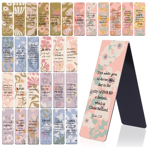 Christian Religious Magnetic Bookmark, 30 Pcs Bible Bookmarks for Women, Boho Bible Verse Scripture Bookmarks, Inspirational Church Supplies, Christian Art Gifts, Prayer Faith Gifts - style: Bible Verse