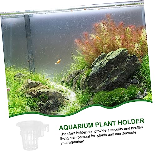 2Pcs Hanging Aquarium Plant Holder Acrylic Aquatic Plant Pots for Freshwater Fish Tank for Live Aquatic Plants Durable and Lightweight Design