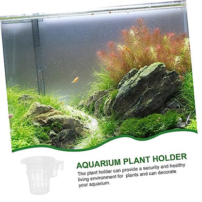 2Pcs Hanging Aquarium Plant Holder Acrylic Aquatic Plant Pots for Freshwater Fish Tank for Live Aquatic Plants Durable and Lightweight Design