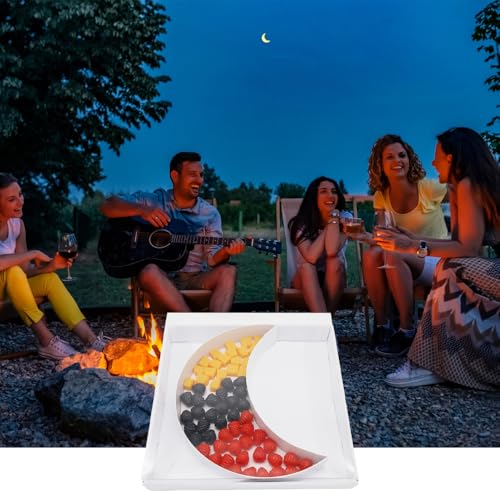 12" Fillable Cardboard Moon EID Charcuterie Gift Cupcake Box With Cover Sweets Packaging (MOON)