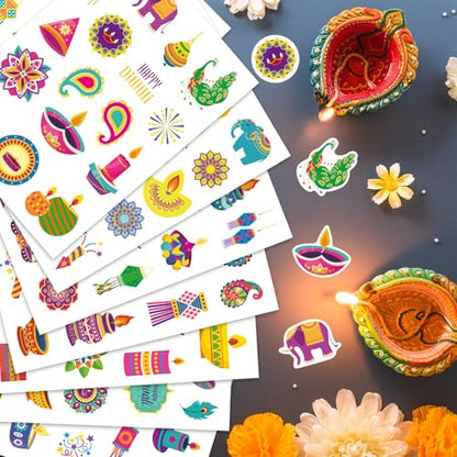 Diwali Stickers, 548 Pcs Diwali Crafts Stickers for Kids, Deepavali Sticker - style: Diwali
