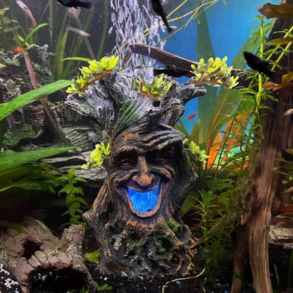 Tfwadmx Fish Tank Tree Trunk Decoration Aquarium Statue Hollow Stump Root Branch Hide Freshwater Saltwater Terrarium Accessories Ornament for Betta,Fighting Fish, Crayfish, SuckerFish,Guppy,Shrimp