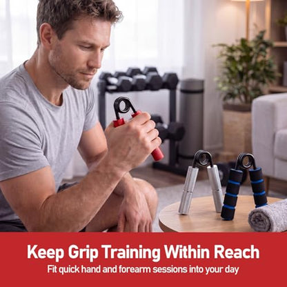 FitBeast Grip Strength Trainer Set, 6 Pack Aluminum Hand Grip Strengthener, 50LB-225LB Hand Gripper, Forearm Strengthener & Wrist Exerciser for Rock Climbing, Lifting & Pull-Ups