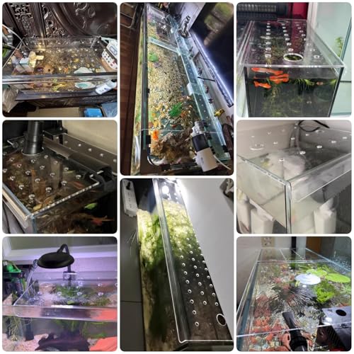 LZMZMQ Acrylic Fish Tank Cover, Square Aquarium Anti-Jumping Lid with Hole, for Profecting Fish, Reptiles, Turtles from Jumping Out Protect Cat, Custom Size(L20xW15cm/7.9x5.9in) - size: L20xW15cm/7.9x5.9in
