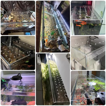 LZMZMQ Acrylic Fish Tank Cover, Square Aquarium Anti-Jumping Lid with Hole, for Profecting Fish, Reptiles, Turtles from Jumping Out Protect Cat, Custom Size(L20xW20cm/7.9x7.9in) - size: L20xW20cm/7.9x7.9in