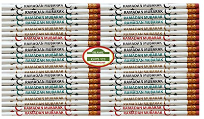 Ramadan Mubarak Pencils 24 Pack رمضان مبارك Happy Ramadan Kareem Decoration Novelty Muslim Gifts Wholesale Islamic Gifts (24 Pencils) - style: 24 Pencils