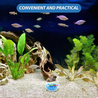 Fish Tank Ornament Aquarium Glass Shrimp Hideout Cave with Frosted Blue Glass Pebbles 50g and Red Decorations for Aquarium Landscaping and Shrimp Shelter