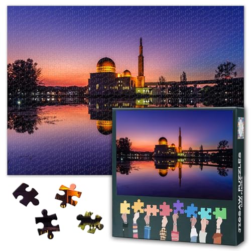 Jigsaw Puzzle 1000 Piece Set for Adults Salam Mosque Puchong Islamic Religion Wall Art Modern Muslim Home Decor Inspirational Large Puzzle 27.5x19.7 Inch - color: Artwork-15