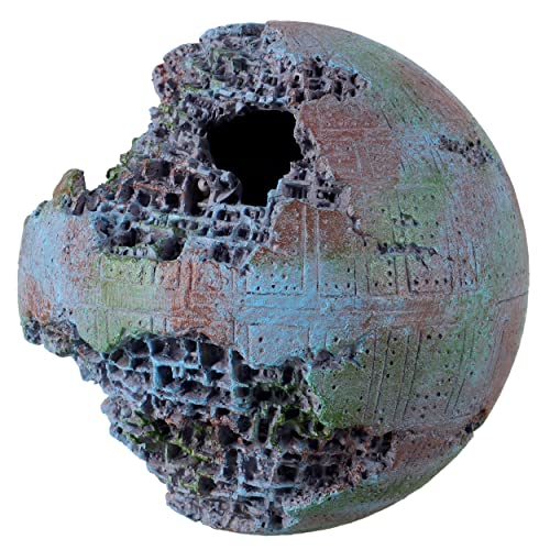 Underwater Treasures Green Space Ball Aquarium Ornament Sculpture