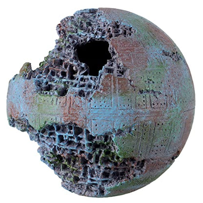 Underwater Treasures Green Space Ball Aquarium Ornament Sculpture