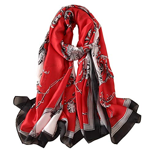 Silk Scarf 100% Mulberry Silk Fashion Scarves Long Lightweight Shawl Wrap - color: W02