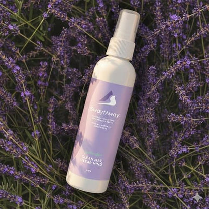 SwaytAway Travel Yoga Mat Cleaner Spray & Towel Kit, 4oz – Non Slip, No Rinse Plant-Based Lavender Essential Oil Mist for Gym, Pilates & Hot Yoga – Made in USA - size: 4 oz - 1 Pack