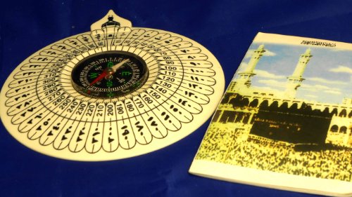 Compass With Book Of Direction Of Kaaba