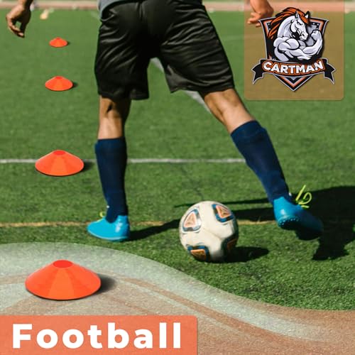 CARTMAN Agility Training Cones, Plastic Soccer Field Markers Indoor Outdoor for Events - style: Disc 24pk